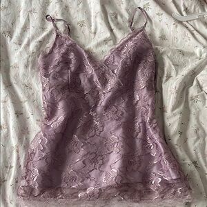 Lavender Lace Babydoll Tank Top